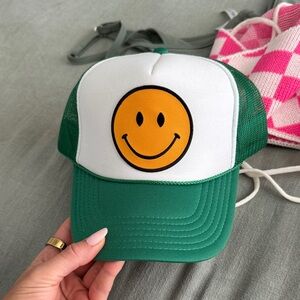 OTTO Green Mesh Trucker Hat Smiley Hat